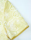 Yellow Butterfly Eyelet Embroidery Short Sleeve Shift Mini Dress