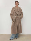 100% Alpaca Double-Breasted Wool Long Coat