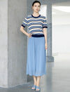 Pleated High-Waist Midi Skirt