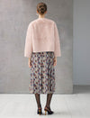 Frog-Button Toggle-Front Crewneck Cropped Jacket