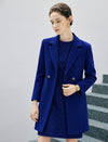 Wool Blend Solid Double-Breasted Relaxed Coat