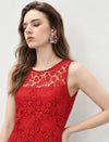 Romantic Embroidered Lace Sleeveless Gown