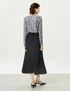 Floral Print Long-Sleeve Cowl-Neck Ruched Top