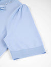 Bow Detail Embellished Neckline Knit Top