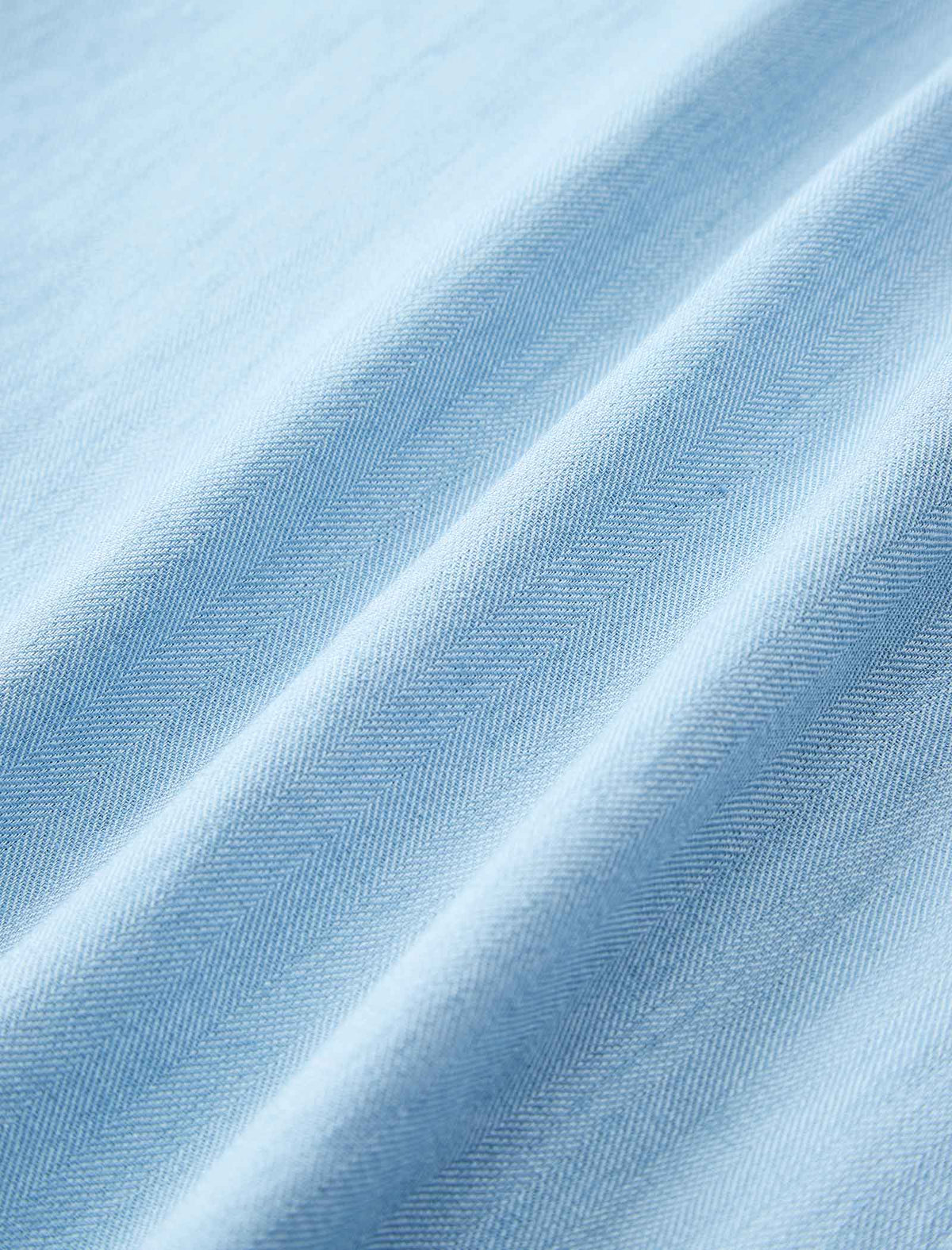 Light Blue Ruffle-Hem Short Sleeve Blouse