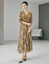 Retro Jacquard V-Neck Knit Cardigan
