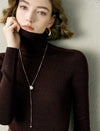 Speckled Turtleneck Wool-Blend Top