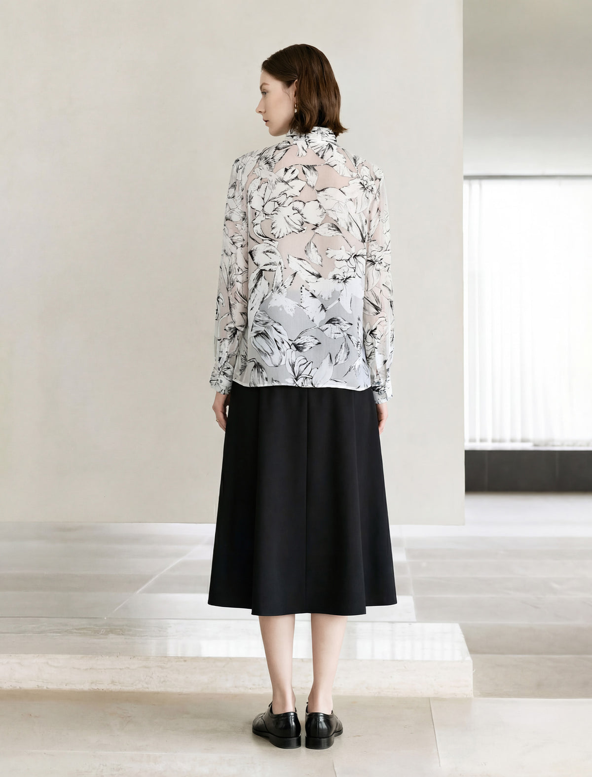 100% Mulberry Silk Floral Blouse