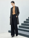 Wool Blend Collared Button-Front Straight-Fit Coat