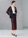 Floral V-Neck Button Front Knit Cardigan