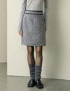 Tweed Wool-Blend Contrast Trim Mini Skirt