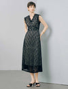 Black Lace Mesh Sheath Dress