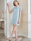 Lace Peter Pan Collar Cropped A-Line Dress