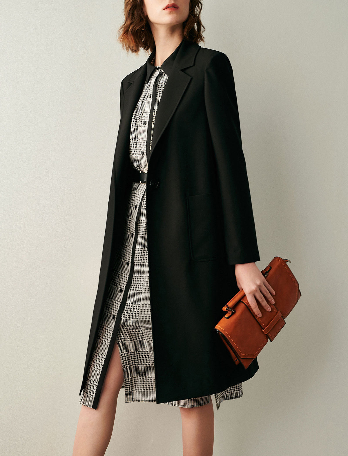 Black Longline Blazer Trench Coat