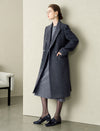 Wool Blend Double-Breasted Lapel Overcoat