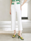High-Waisted White Cropped Pants