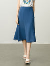 Lace Trim A-Line Midi Skirt