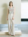 High Waisted Linen Blend Wide Leg Pants