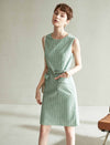 Sleeveless Striped Sheath Dress