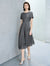 Gray Asymmetrical Hem Midi Dress