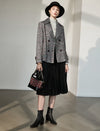 Wool Blend Plaid Collared Top