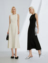 Back V-Cut Sleeveless Midi Dress