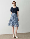 Plaid Lace A-Line Skirt
