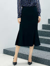 High Waist Flounce Hem Midi Skirt