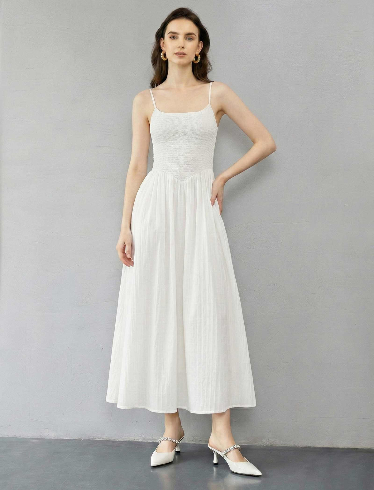 Smocked Cotton Cami Sundress