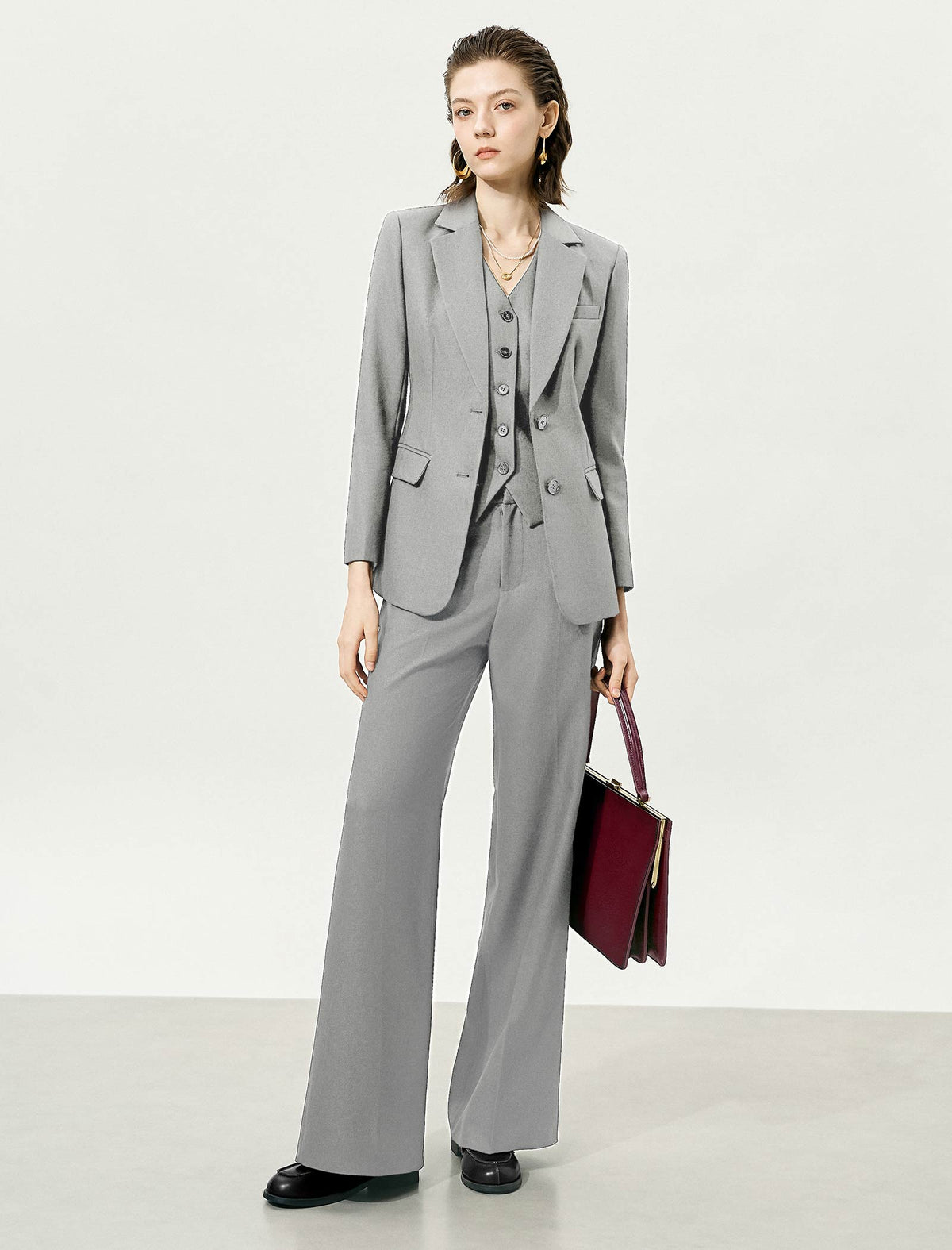 Solid Color Classic Suit Jacket