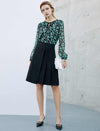 Floral Print Tie-Front Chiffon Top