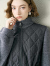 Polka Dot Quilted Knit Sleeve Jacket