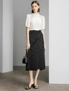 Black Textured Jacquard Skirt