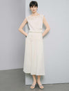 Ivory Floral Lace Boat Neck Sleeveless Tank Top