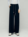 Contrast-Stitch Drawstring Wide-Leg Pants