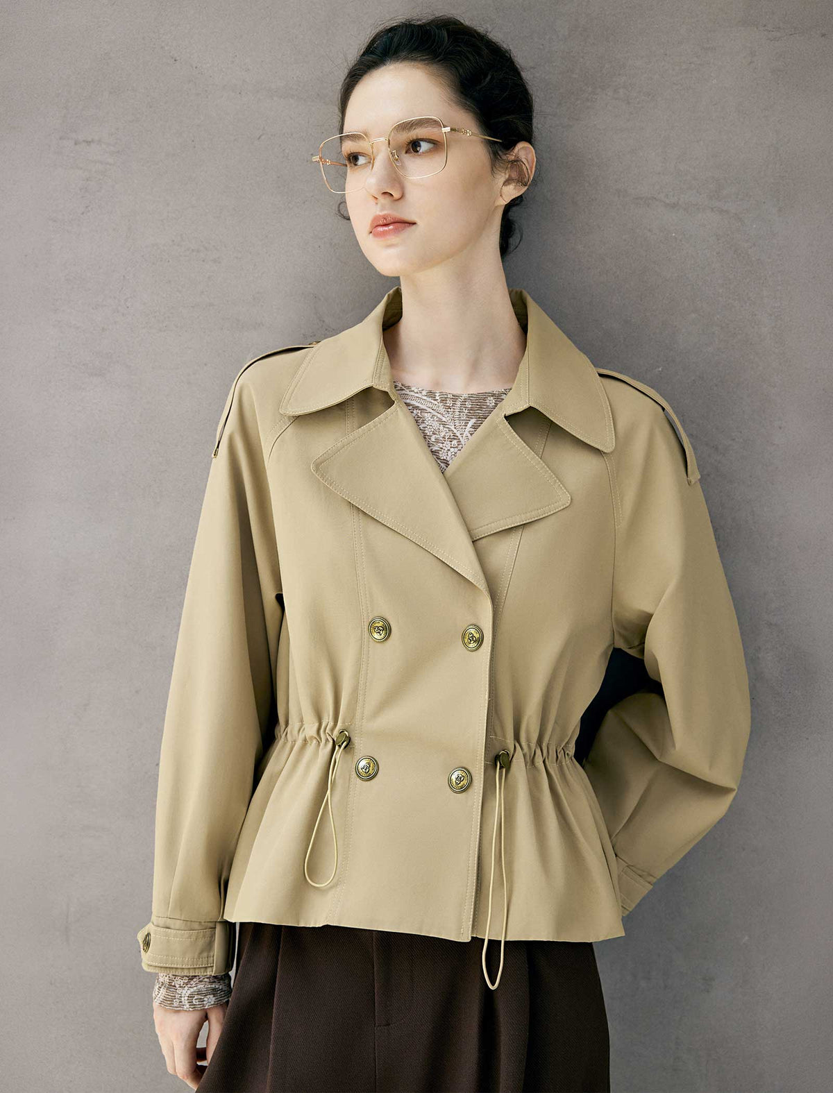 Collared Button Front Long Sleeve Jacket