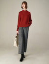 Wool Blend Relaxed Straight-Fit Straight-Leg Pants
