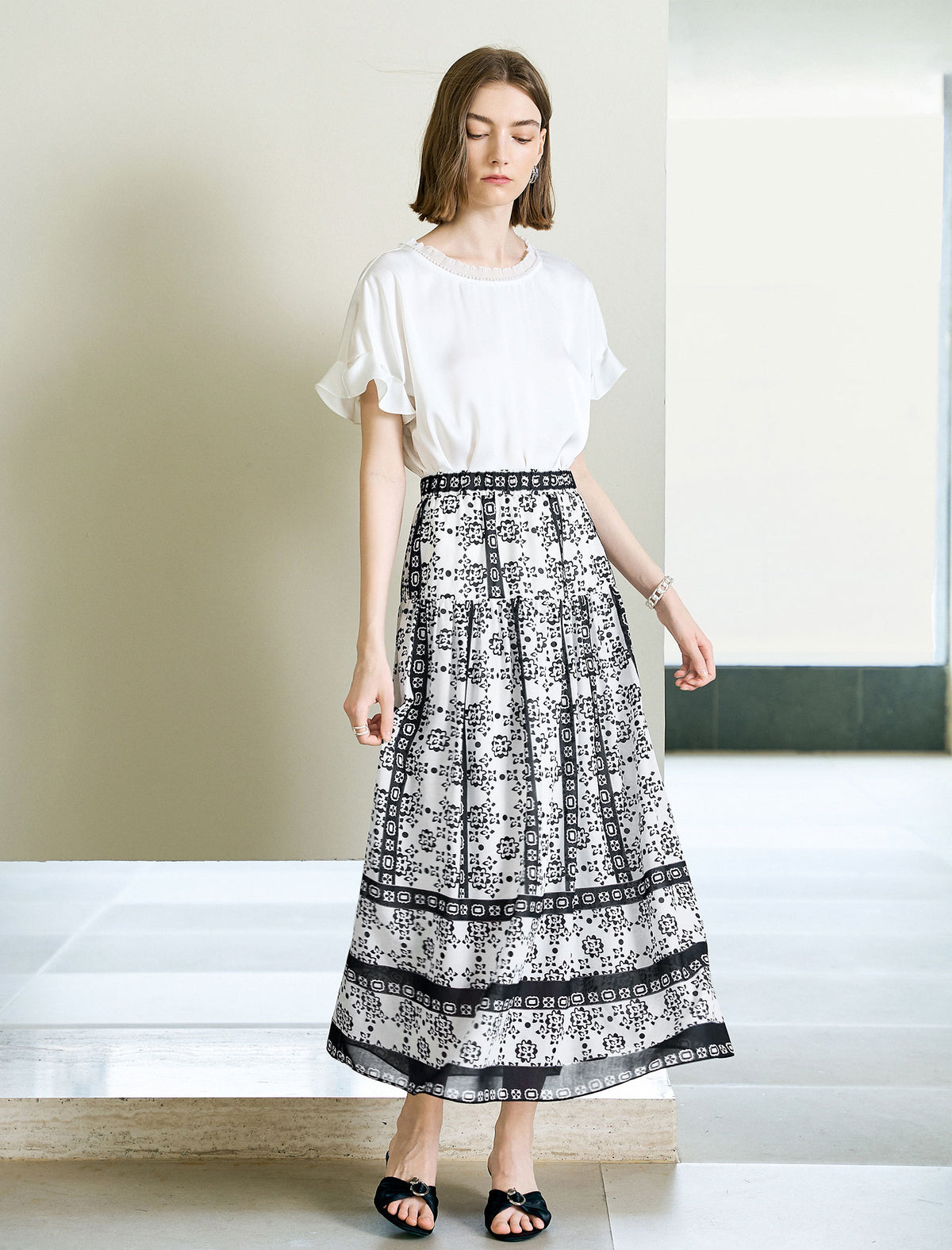 Retro Boho Printed Skirt