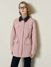 Blush Quilted Contrast Collar Padded Jacket