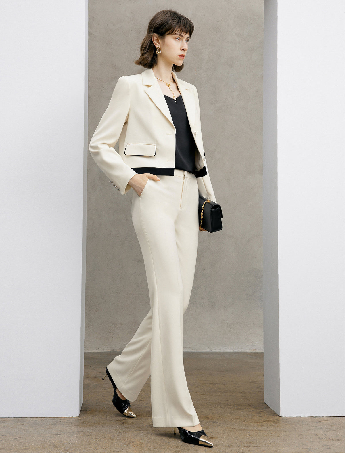 High‑Waist Flare Dress Pants