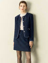 Navy Blue Tweed Jacket