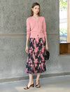 Abstract Brushstroke Print Fishtail Midi Skirt