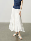 Flowy Textured Pleated Midi Skirt