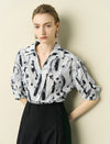 Cotton Watercolor Abstract Print Shirt