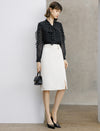 Polka Dots Bow Tie Ruffle Sleeve Blouse