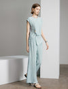 Crinkle Satin‑Feel Wide‑Leg Air Pants
