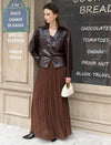 Faux Leather V-Neck Overshirt with Belt