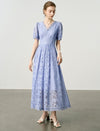 Light Purple Lace V-Neck Maxi Dress