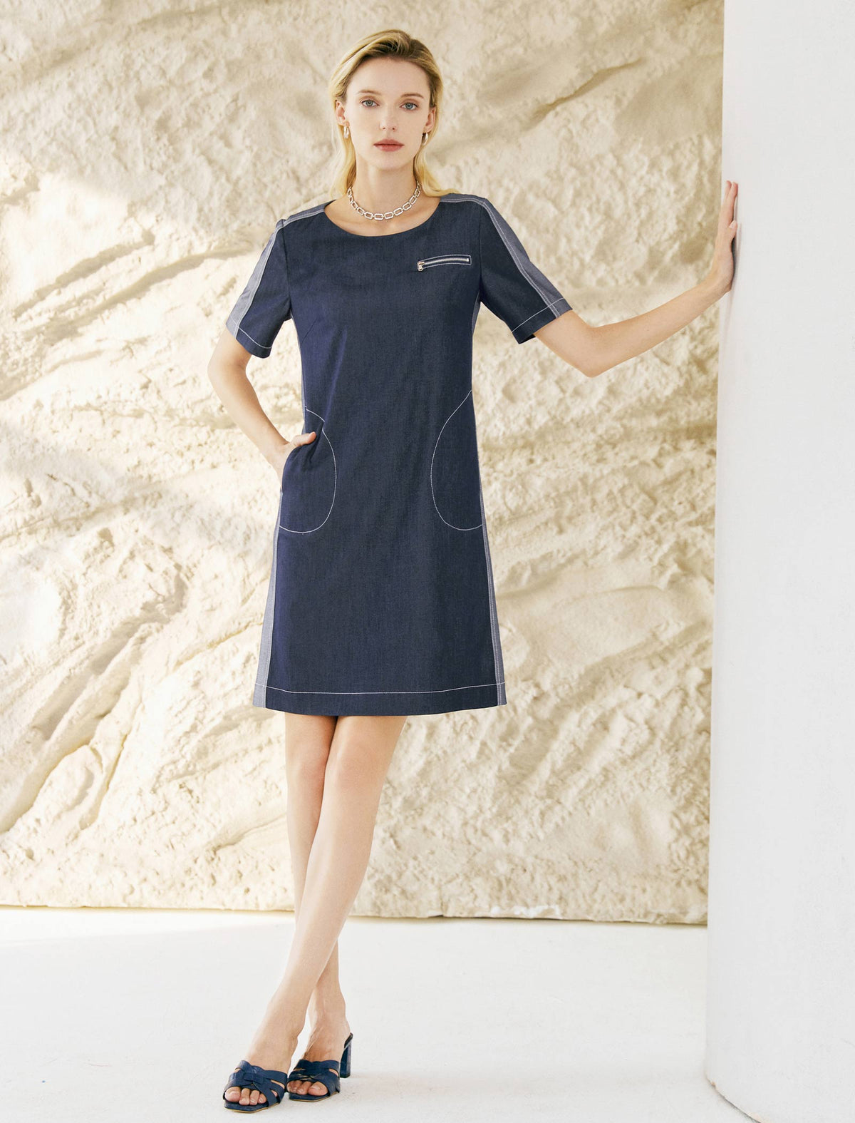Round Neck Short Sleeve Dress