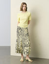 Beaded Collar Ribbed Short Sleeve Knit Top